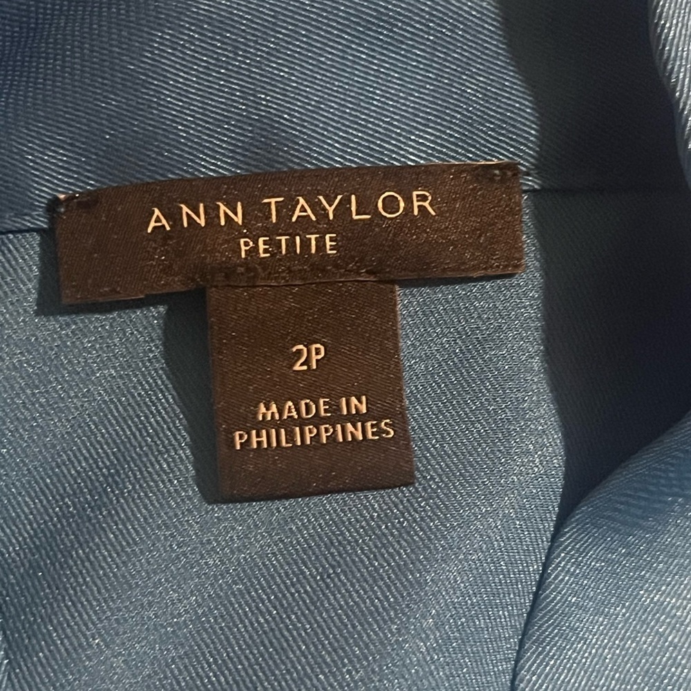 Ann Taylor Satin Blue Blouse - Picture 7 of 7